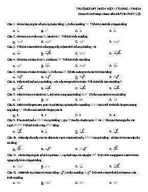 Trắc nghiệm Hình 12 - Chương 2